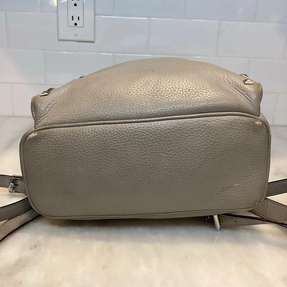 Michael Kors Backpack Leather Abbey Pearl Pebbled Studded Back Pack Bag Travel